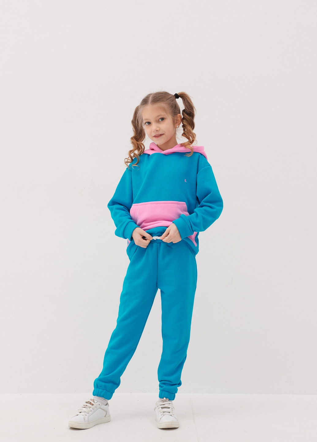 Блакитний демісезонний дитячий спортивний повсякденний костюм beauty Kindamor весна-осень 2022