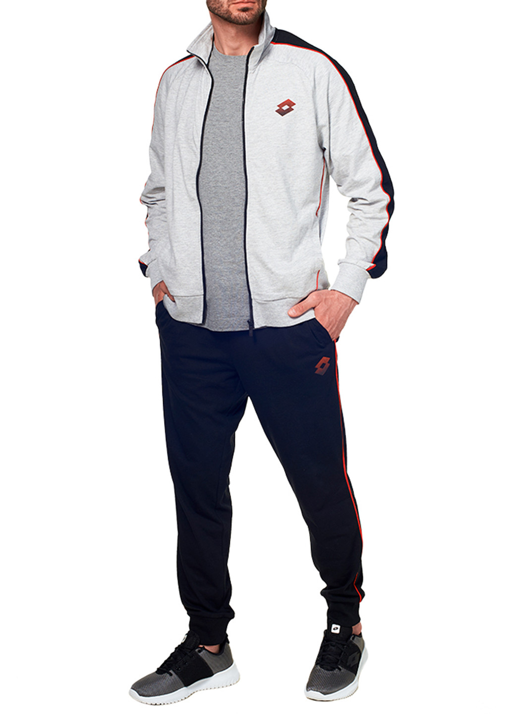Світло-сірий демісезонний костюм (толстовка, брюки) брючний Lotto L73 SUIT MEL RIB JS