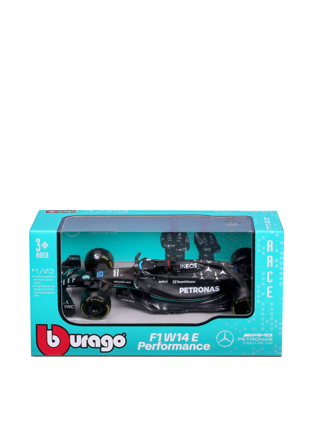 Автомодель Mersedes-AMG F1 W14 E Performance (1:43), 6,35х13,97х7 см Bburago (303498578)