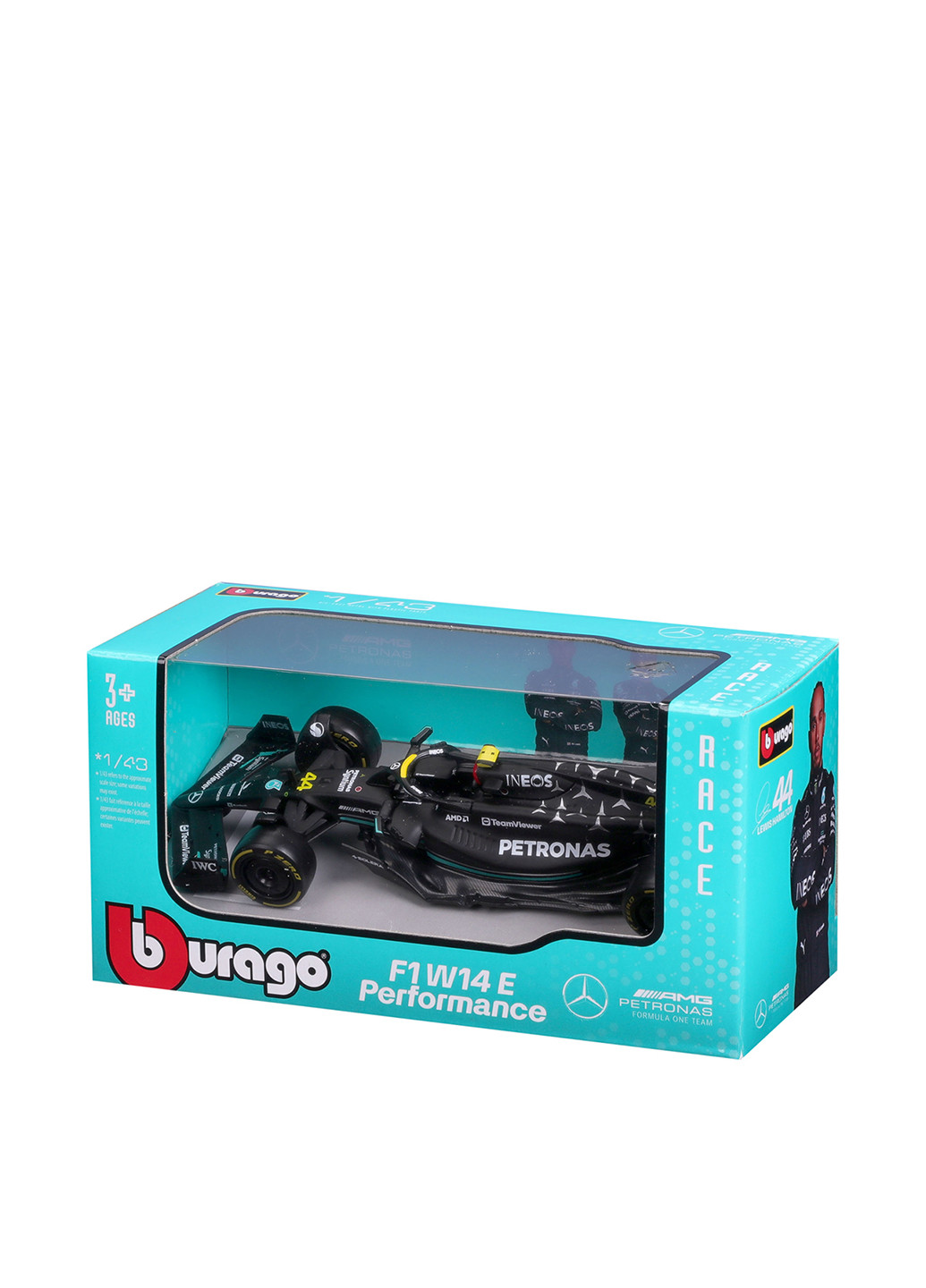 Автомодель Mersedes-AMG F1 W14 E Performance (1:43), 6,35х13,97х7 см Bburago (303498578)