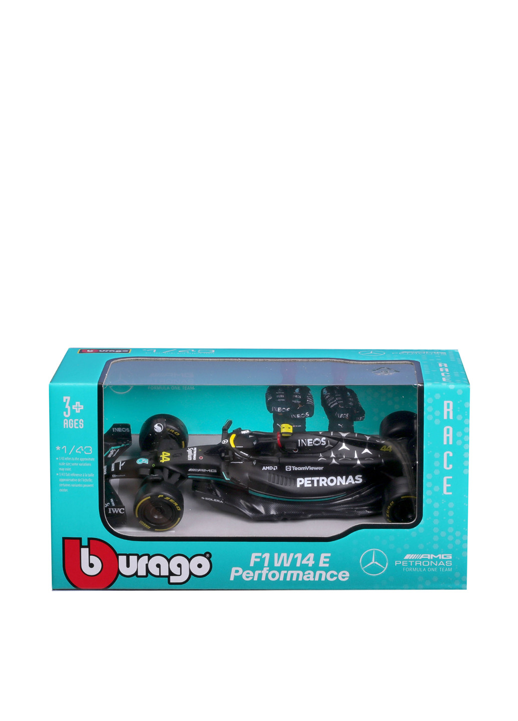 Автомодель Mersedes-AMG F1 W14 E Performance (1:43), 6,35х13,97х7 см Bburago (303498578)