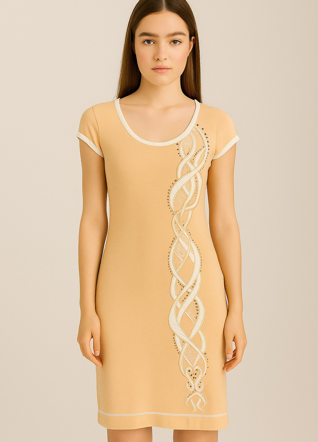 Пісочна кежуал сукня сукня-футболка Sassofono однотонна