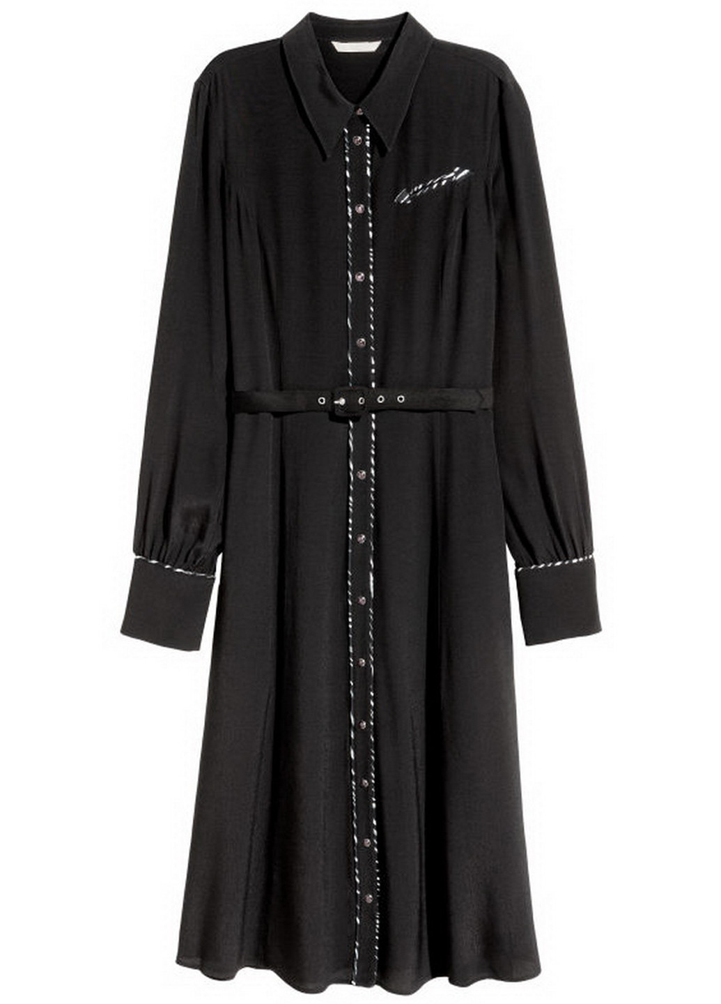 Черное кэжуал платье рубашка H&M