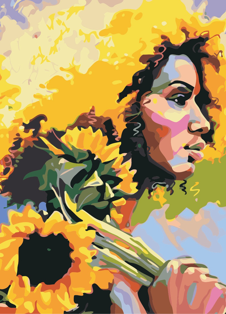 Картина за номерами Дівчина з соняшниками 40*50см ArtStory (252265720)