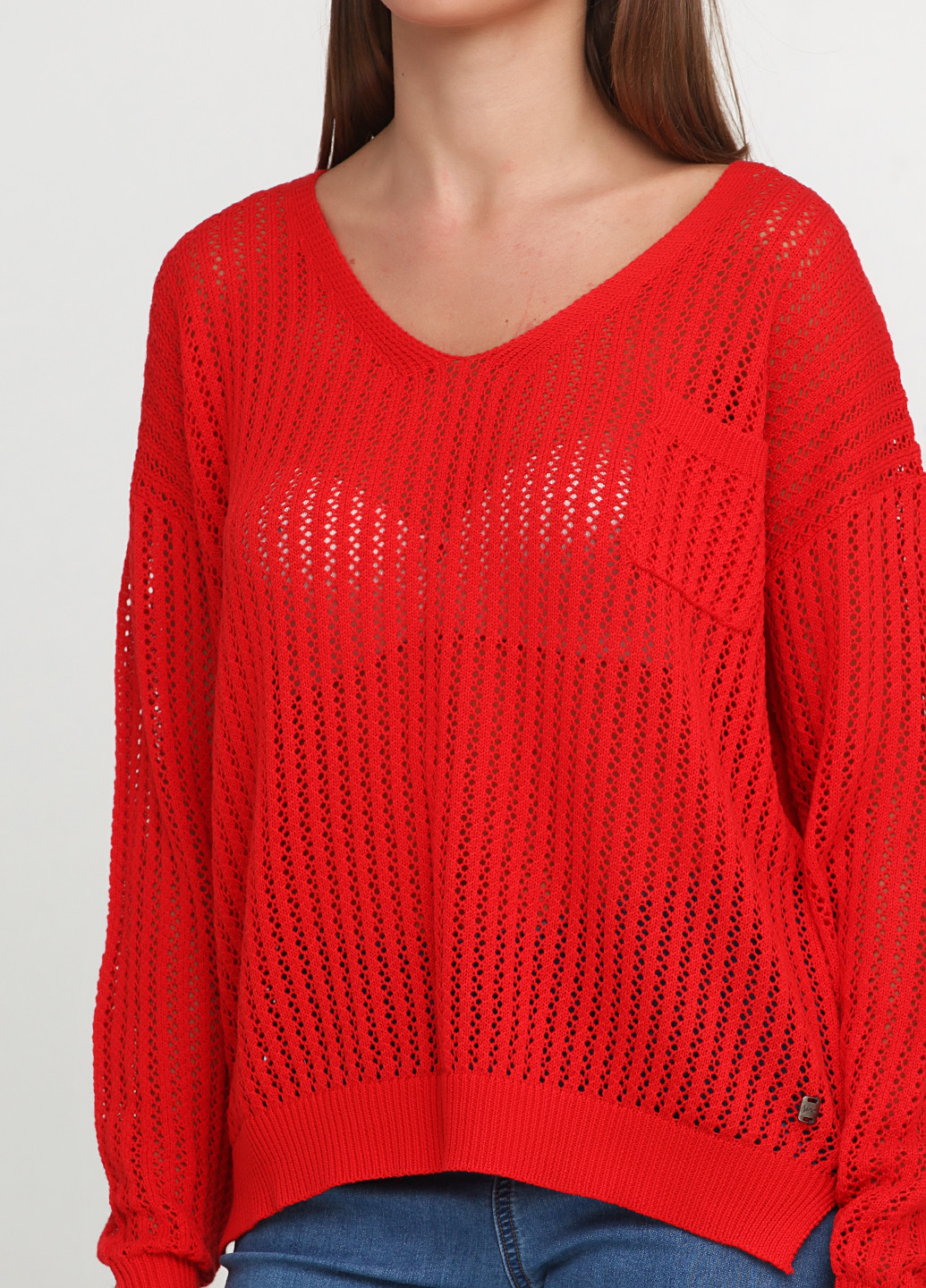 Красный демисезонный пуловер пуловер Intown