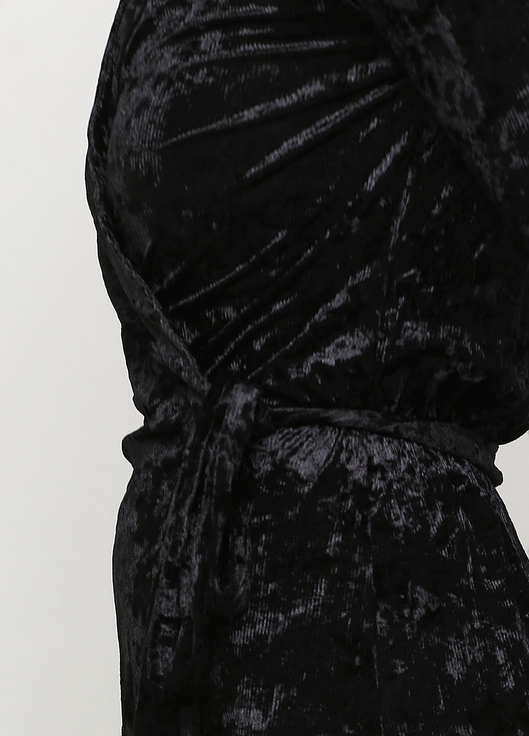 Черное вечернее платье велюр & Other Stories однотонное