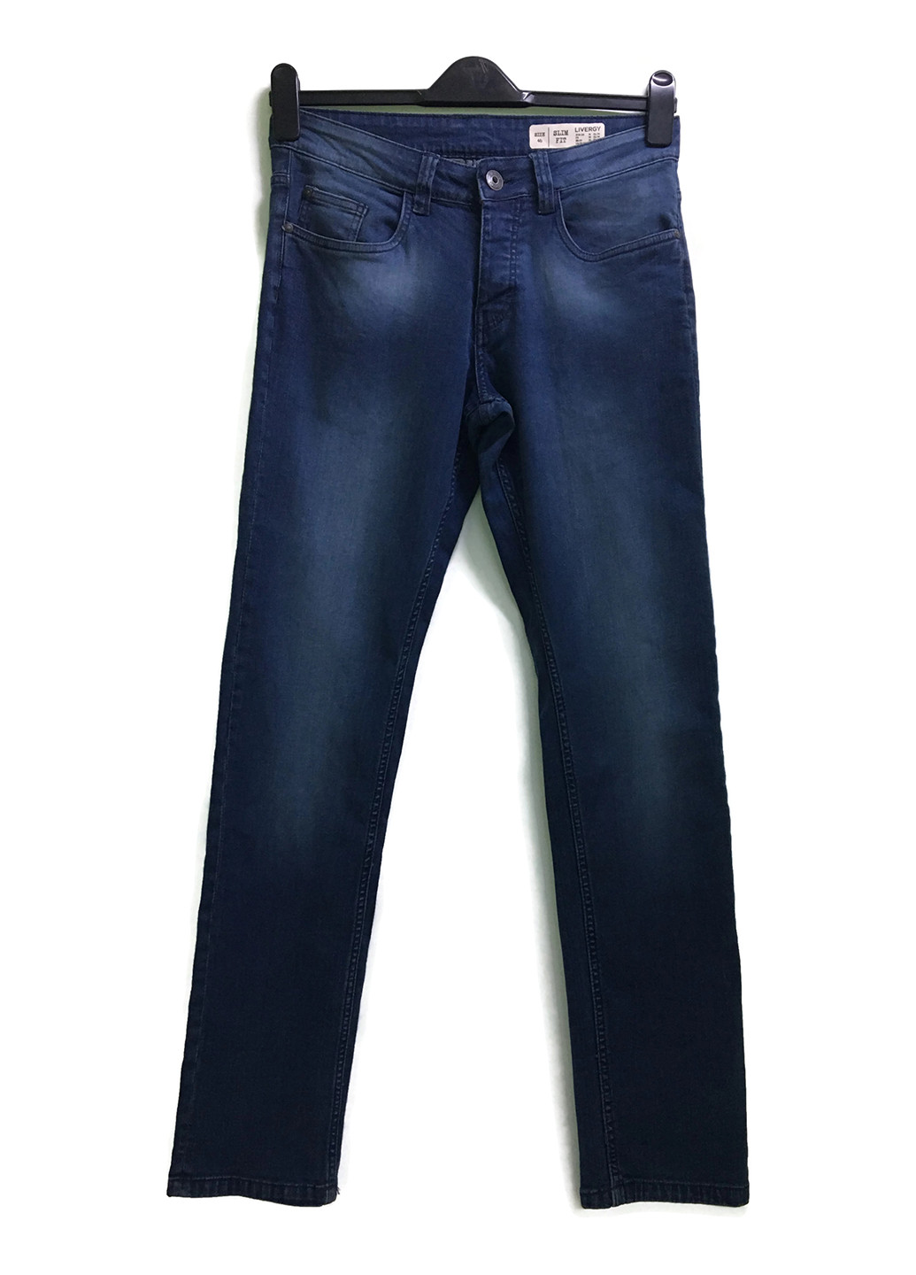Темно-синие демисезонные зауженные джинсы Livergy