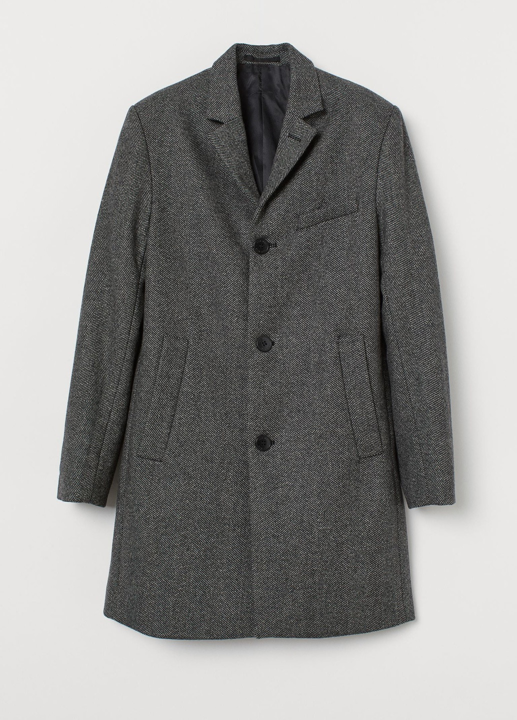 Темно-серое демисезонное Пальто из смесовой шерсти H&M
