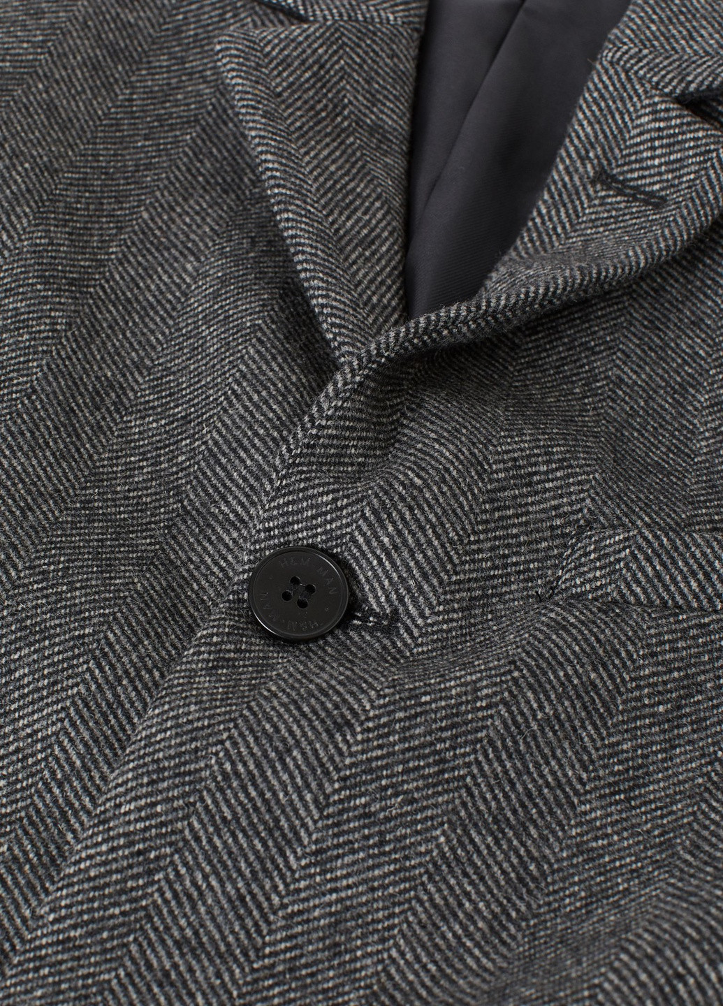 Темно-серое демисезонное Пальто из смесовой шерсти H&M
