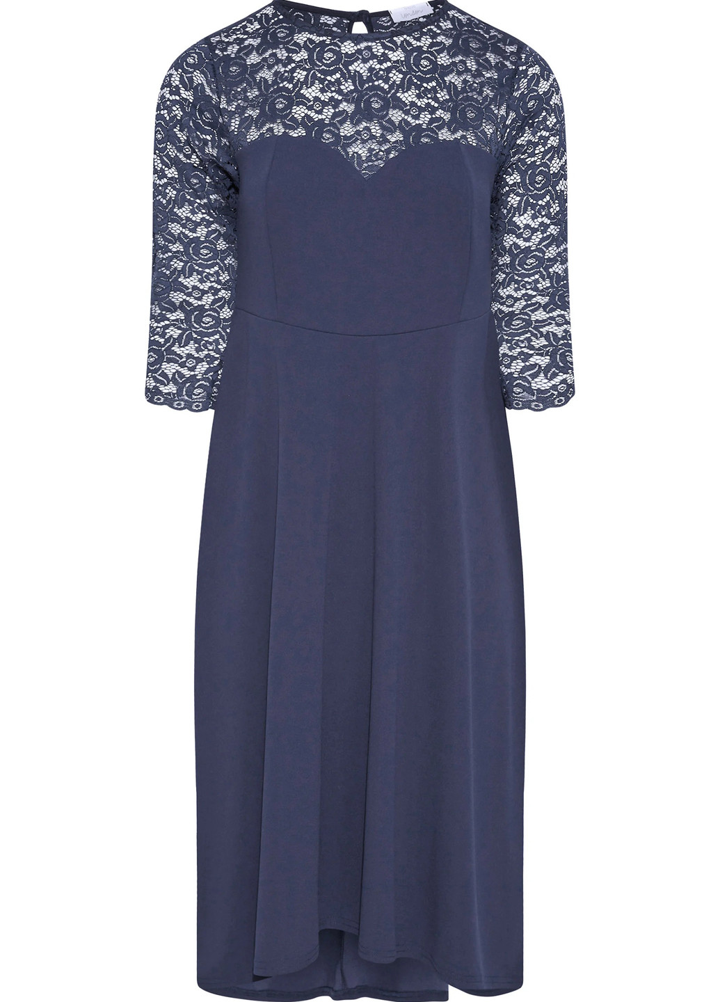 Темно-синя коктейльна сукня з спідницею-сонце SHEIN однотонна