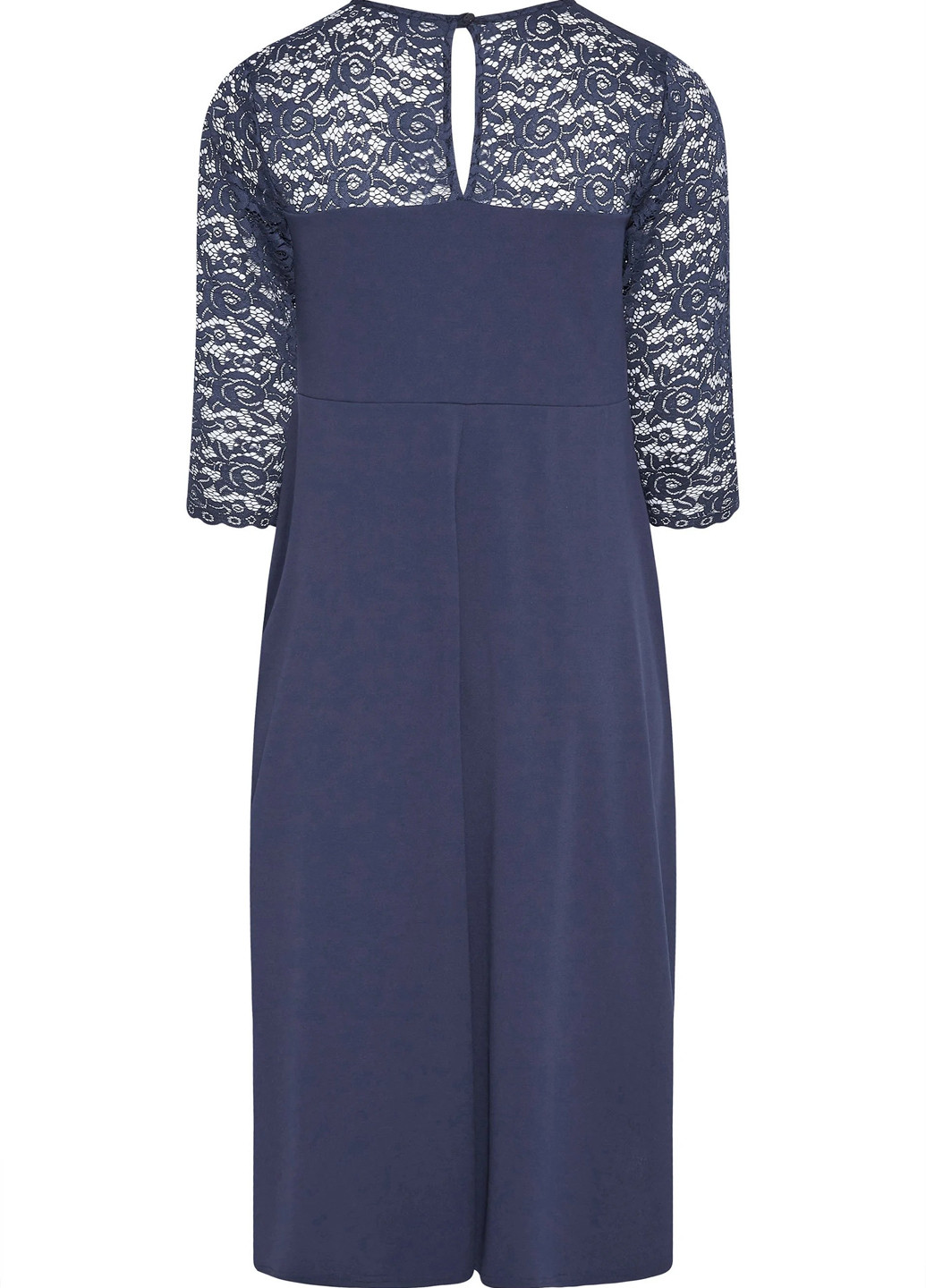 Темно-синя коктейльна сукня з спідницею-сонце SHEIN однотонна