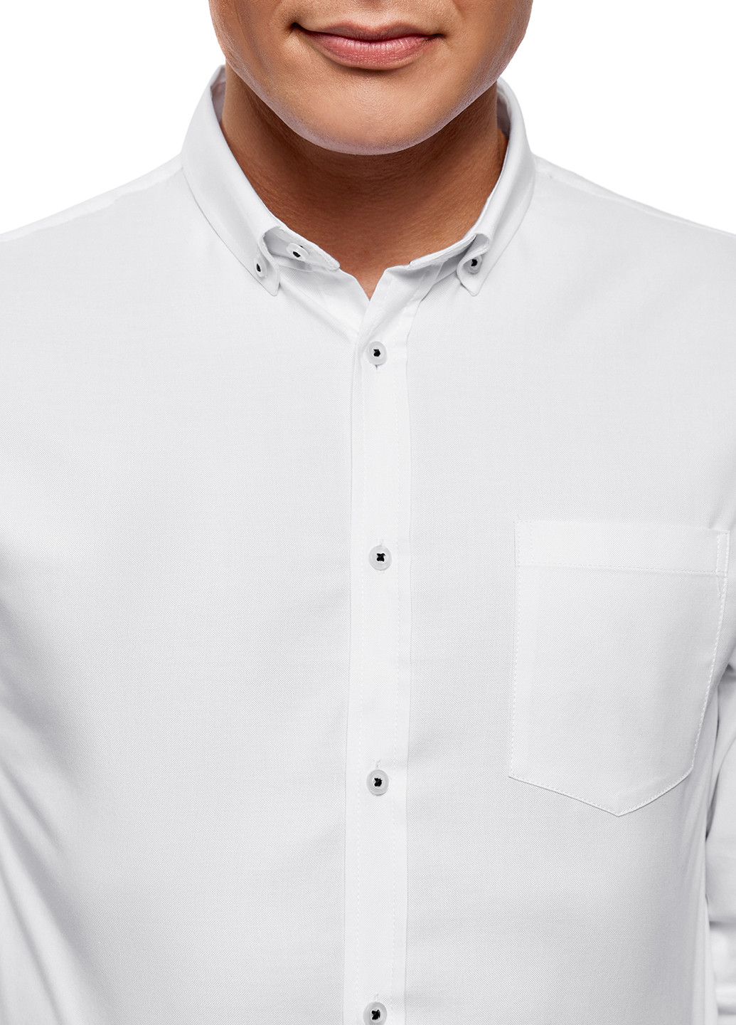 Белая классическая рубашка Oodji с длинным рукавом