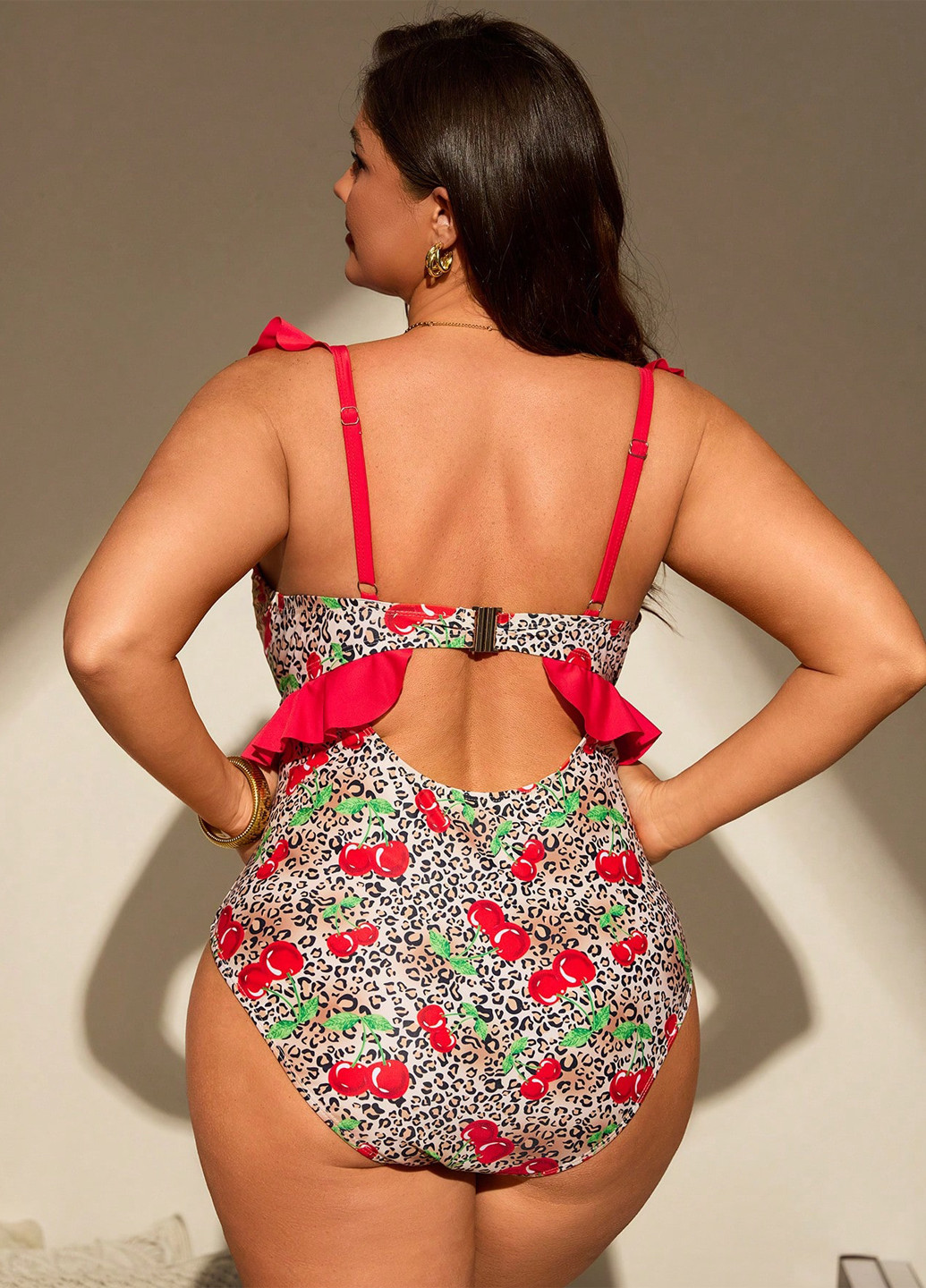 Комбинированный летний купальник слитный SHEIN