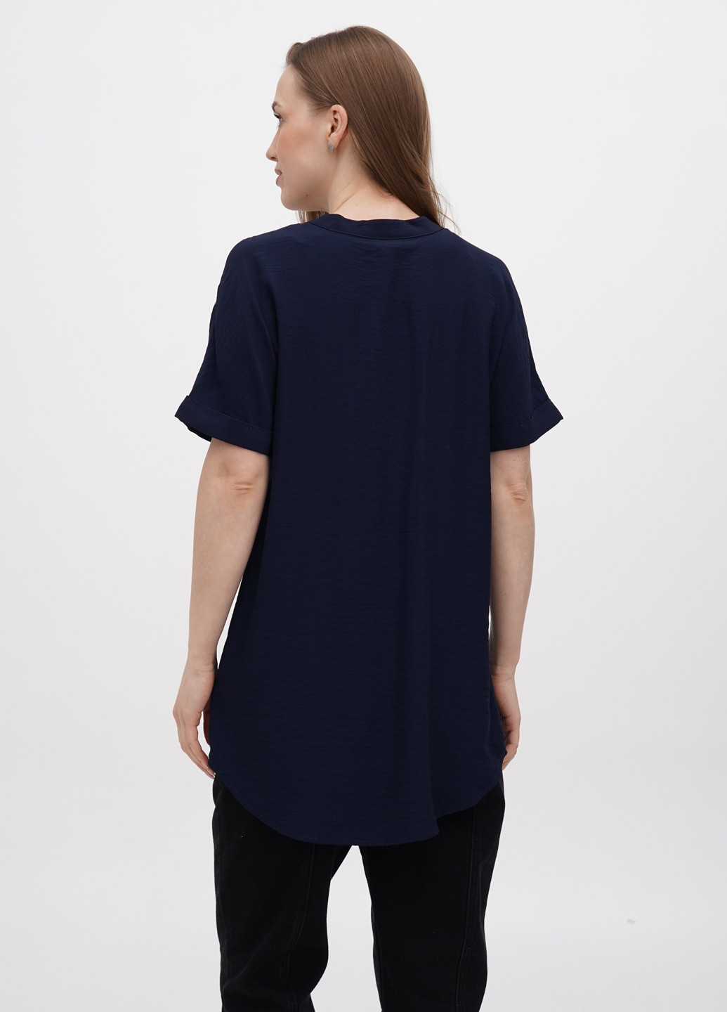Темно-синяя летняя блуза Marks & Spencer