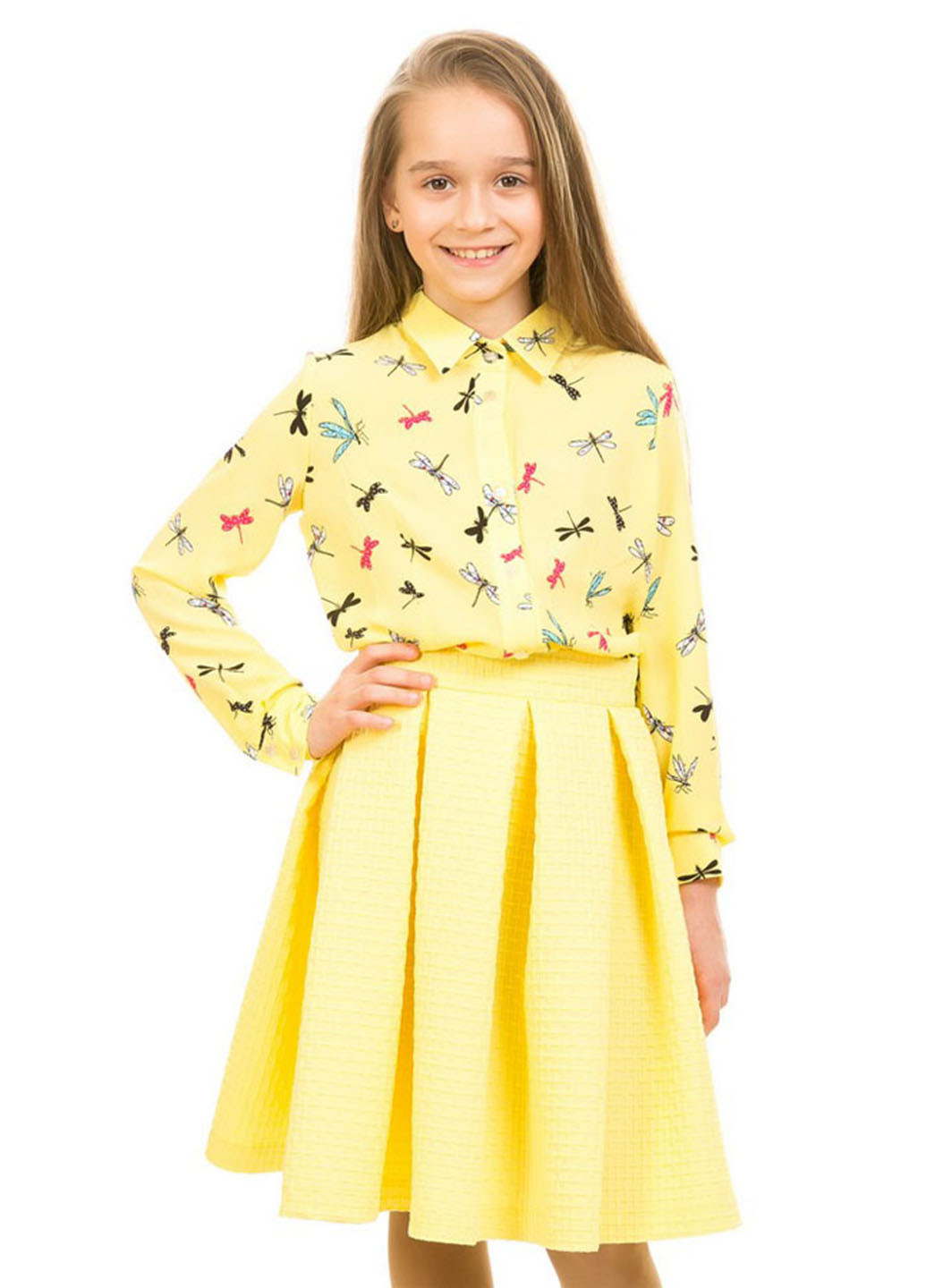 Желтая блузка с длинным рукавом Kids Couture летняя