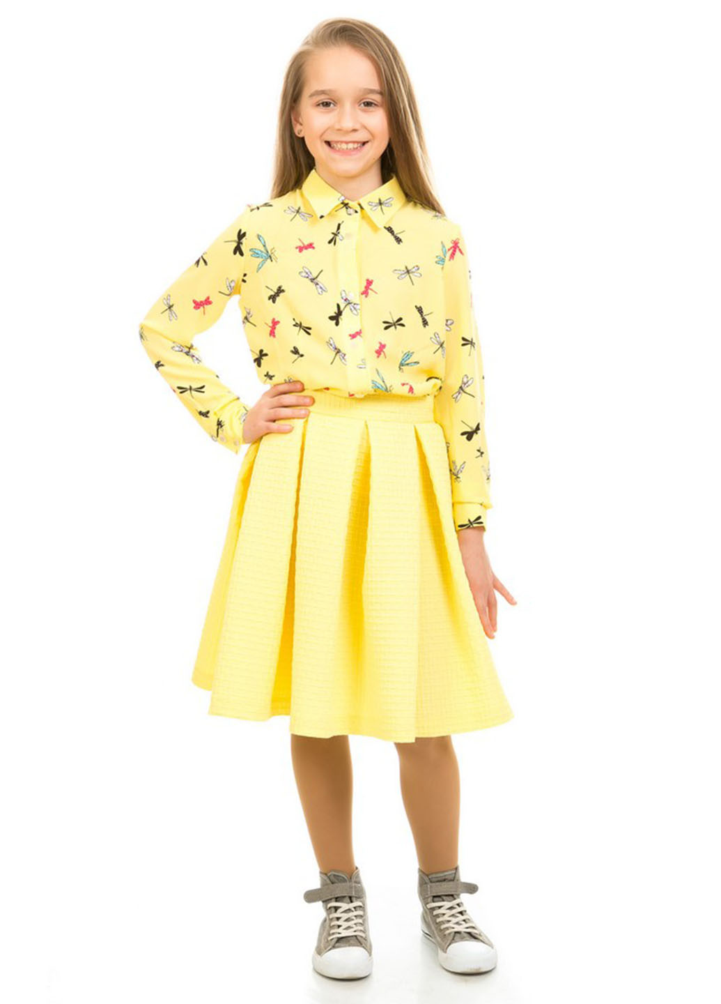 Желтая блузка с длинным рукавом Kids Couture летняя