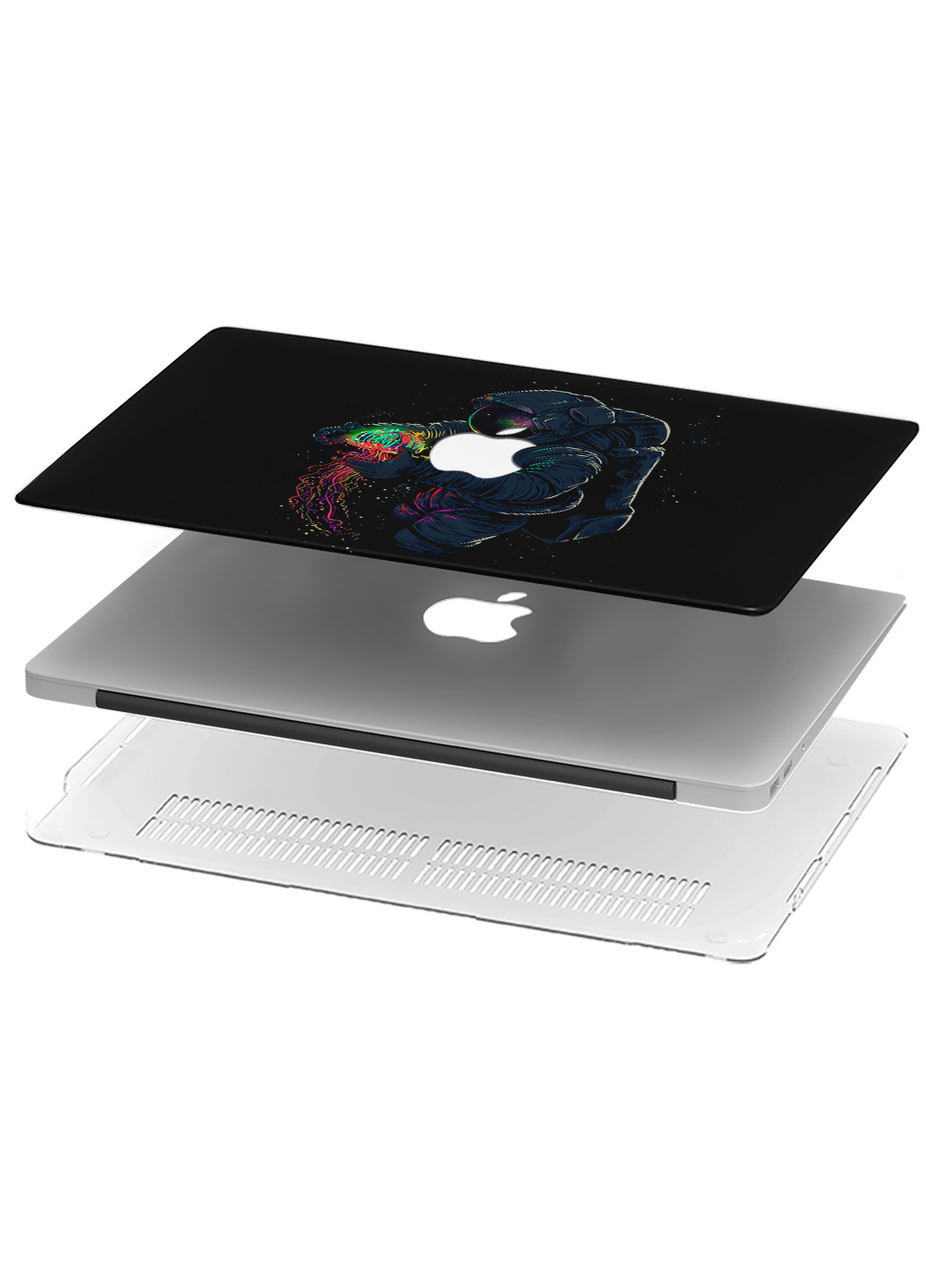 Чехол пластиковый для Apple MacBook Air 13 A1466 / A1369 Космонавт с яркой медузой (6351-2535) MobiPrint (218867487)