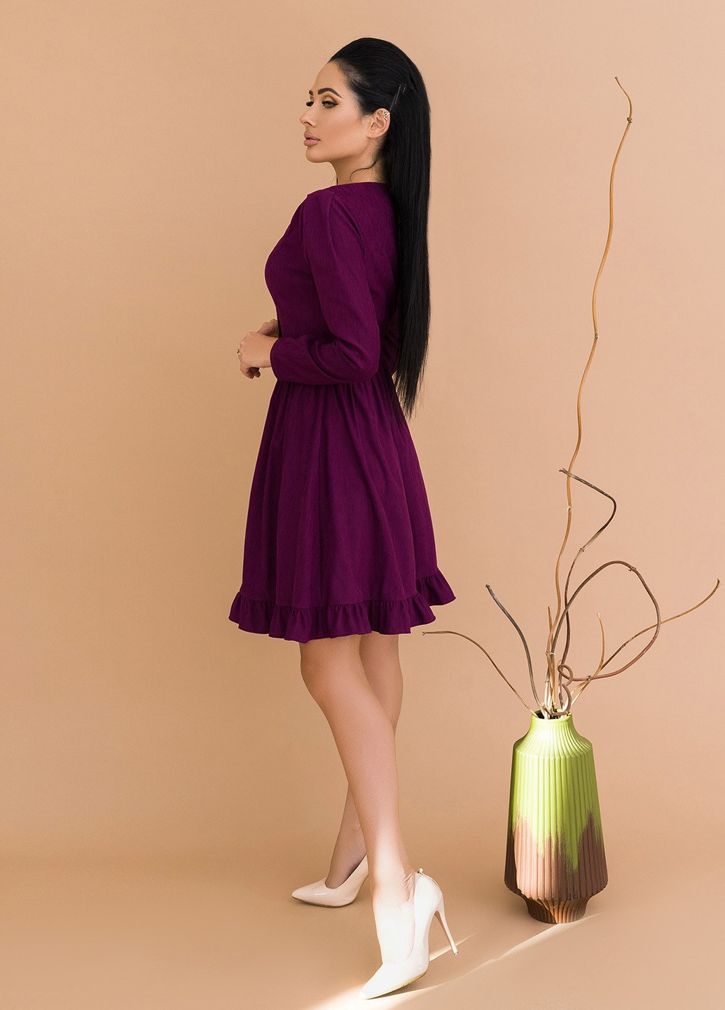Фиолетовое деловое платья ISSA PLUS однотонное