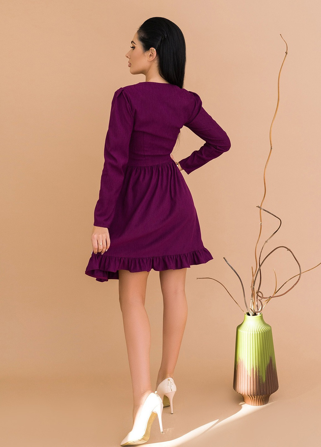 Фиолетовое деловое платья ISSA PLUS однотонное