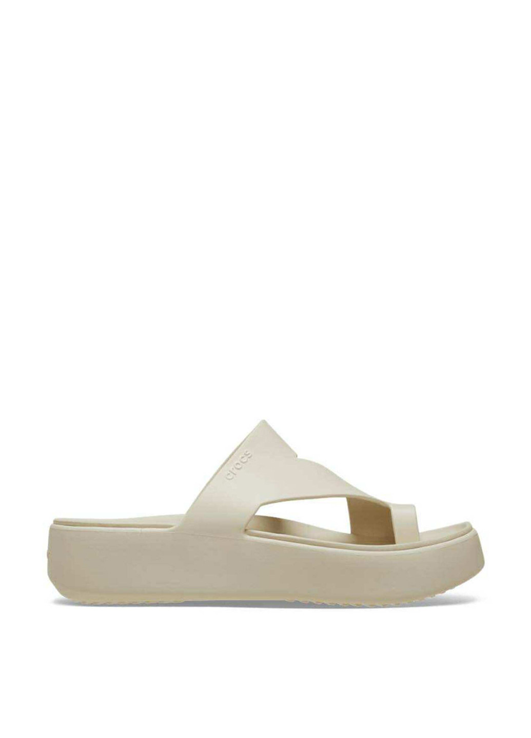 Бежевые пляжные, кэжуал вьетнамки Crocs с логотипом