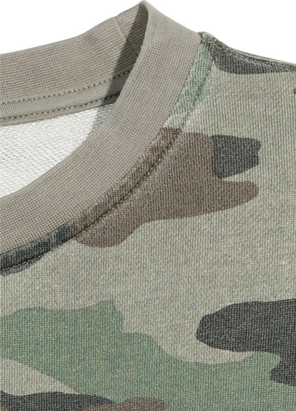 Свитшот H&M - Прямой крой камуфляжный зеленый кэжуал - (160463775)