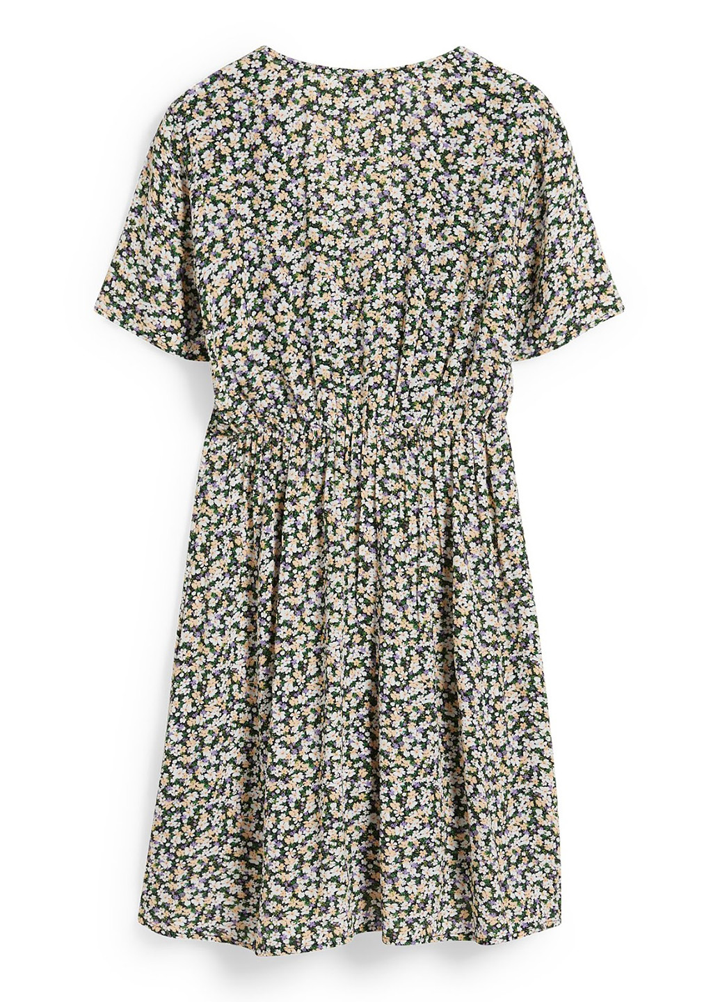 Черное кэжуал платье клеш C&A с цветочным принтом