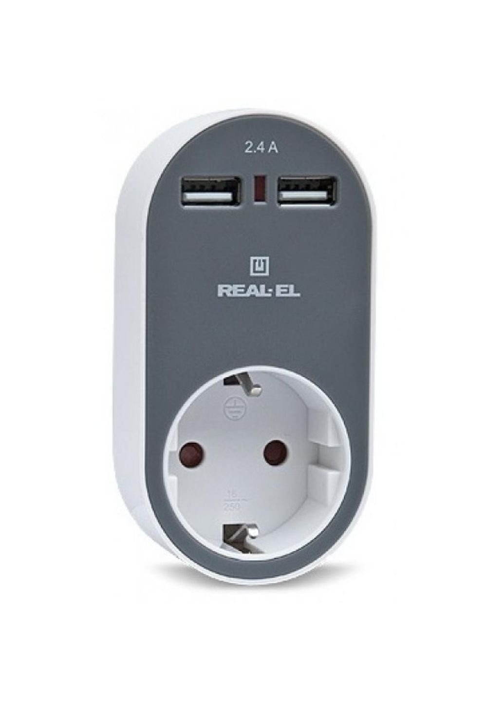 Зарядний пристрій USB-пристроїв + розетка (CS-20) Real-El usb-устройств + розетка (253507003)