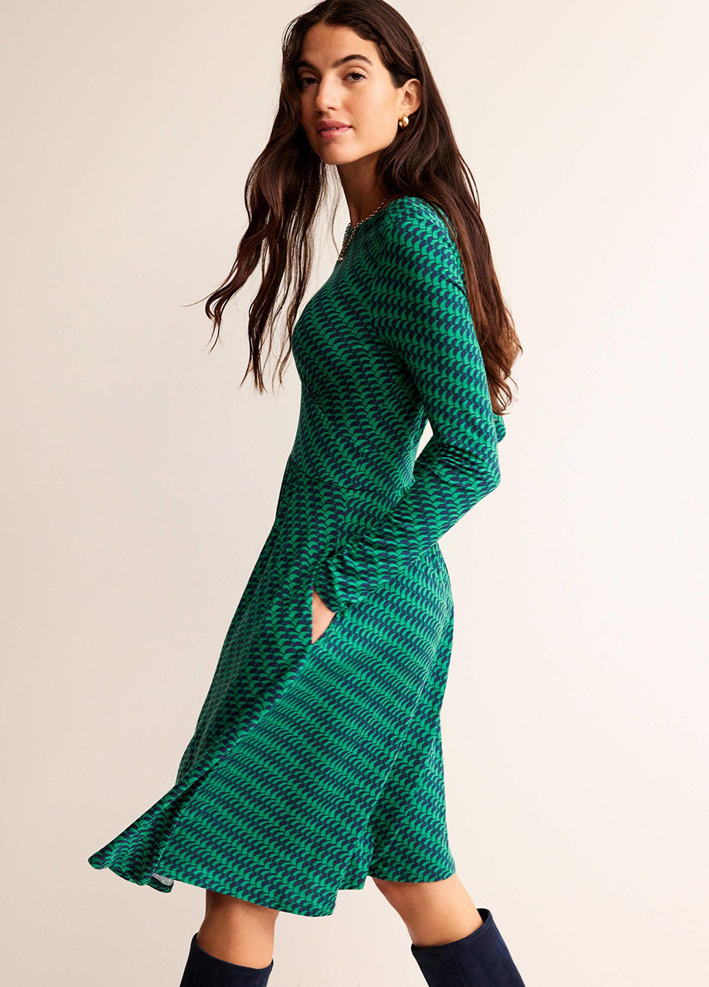 Зелена кежуал сукня Boden з геометричним візерунком