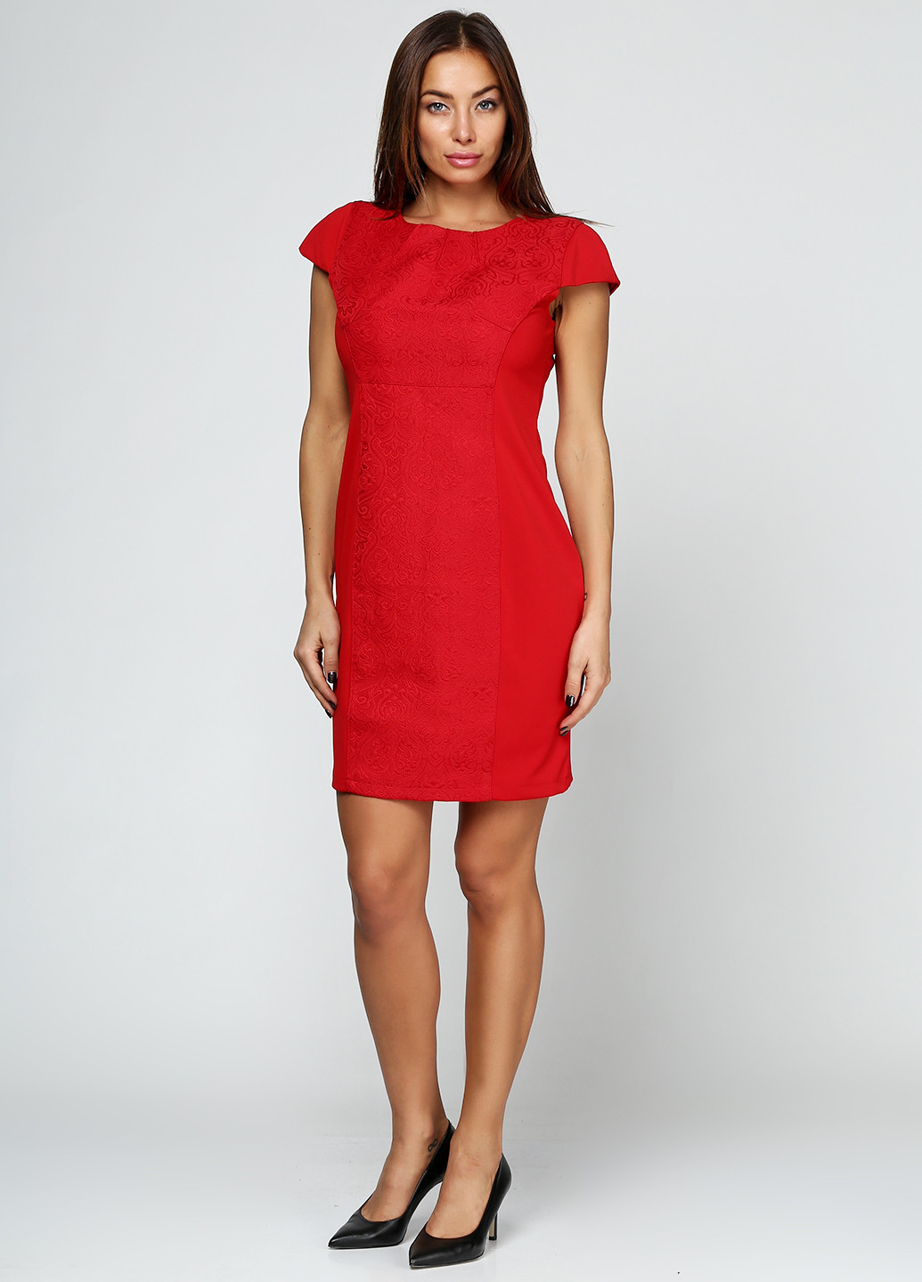 Красное кэжуал платье Stile di Italia однотонное