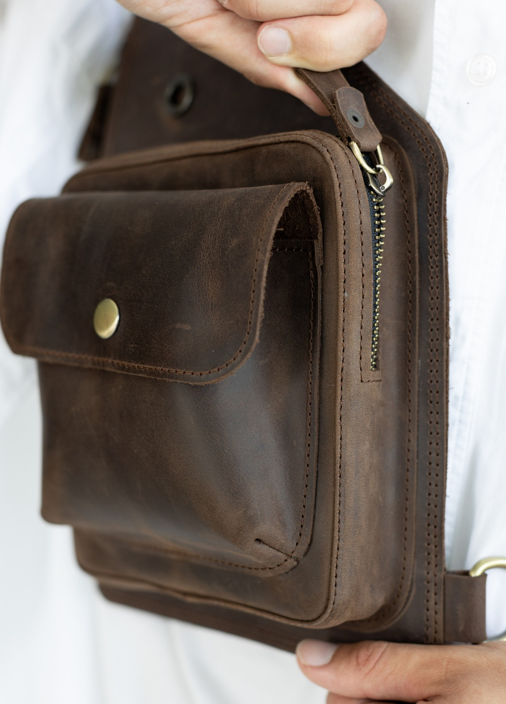 Чоловіча сумка-кобура чорного кольору із натуральної вінтажної шкіри Boorbon (253412635)