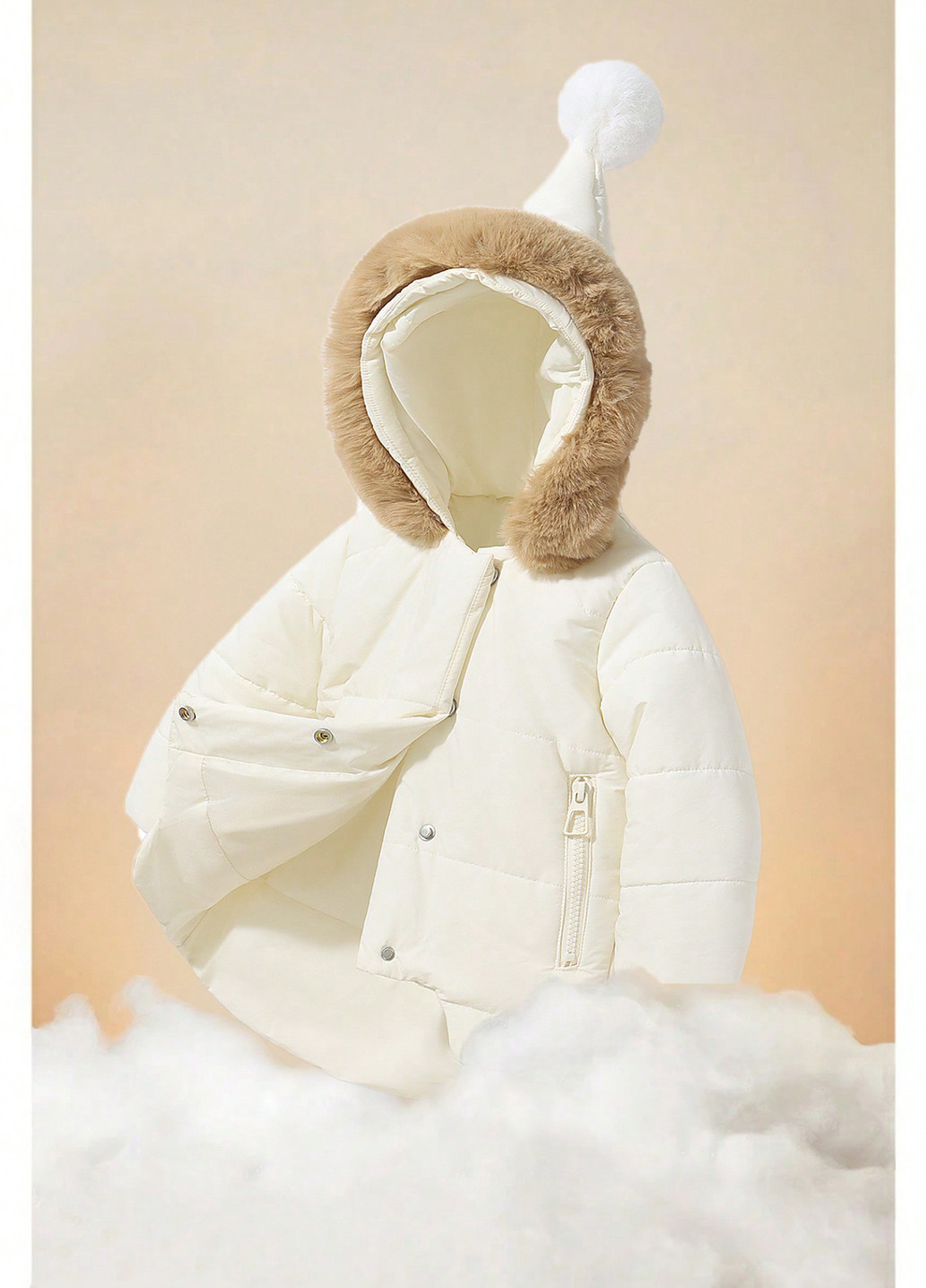 Біла демісезонна куртка куртка-пальто SHEIN