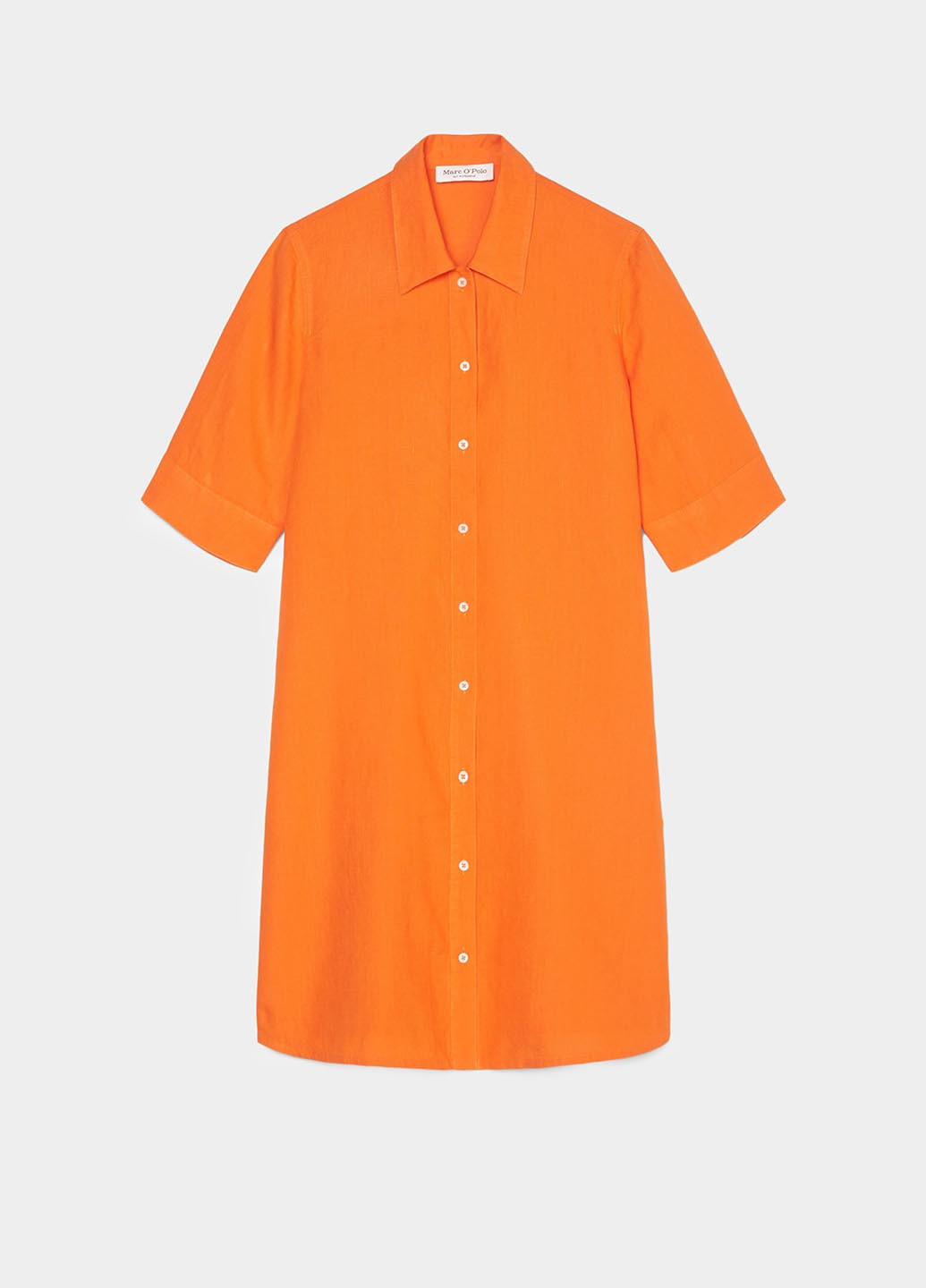 Оранжевое кэжуал платье рубашка Marc O'Polo однотонное