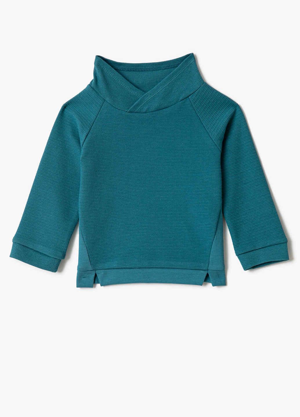 KOTON свитшот однотонный морской волны кэжуал хлопок, трикотаж