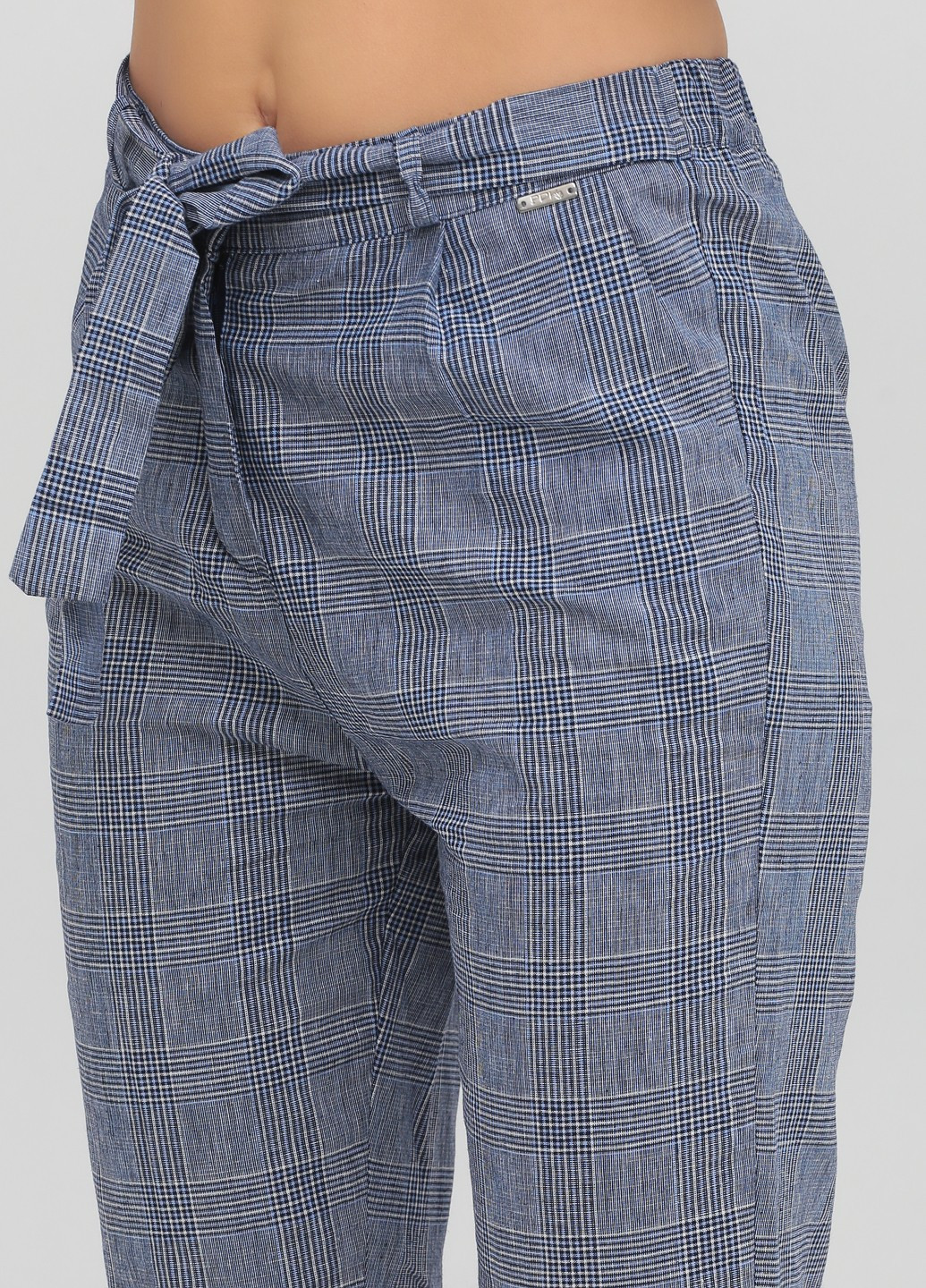 Темно-синие кэжуал демисезонные зауженные, укороченные брюки PDK