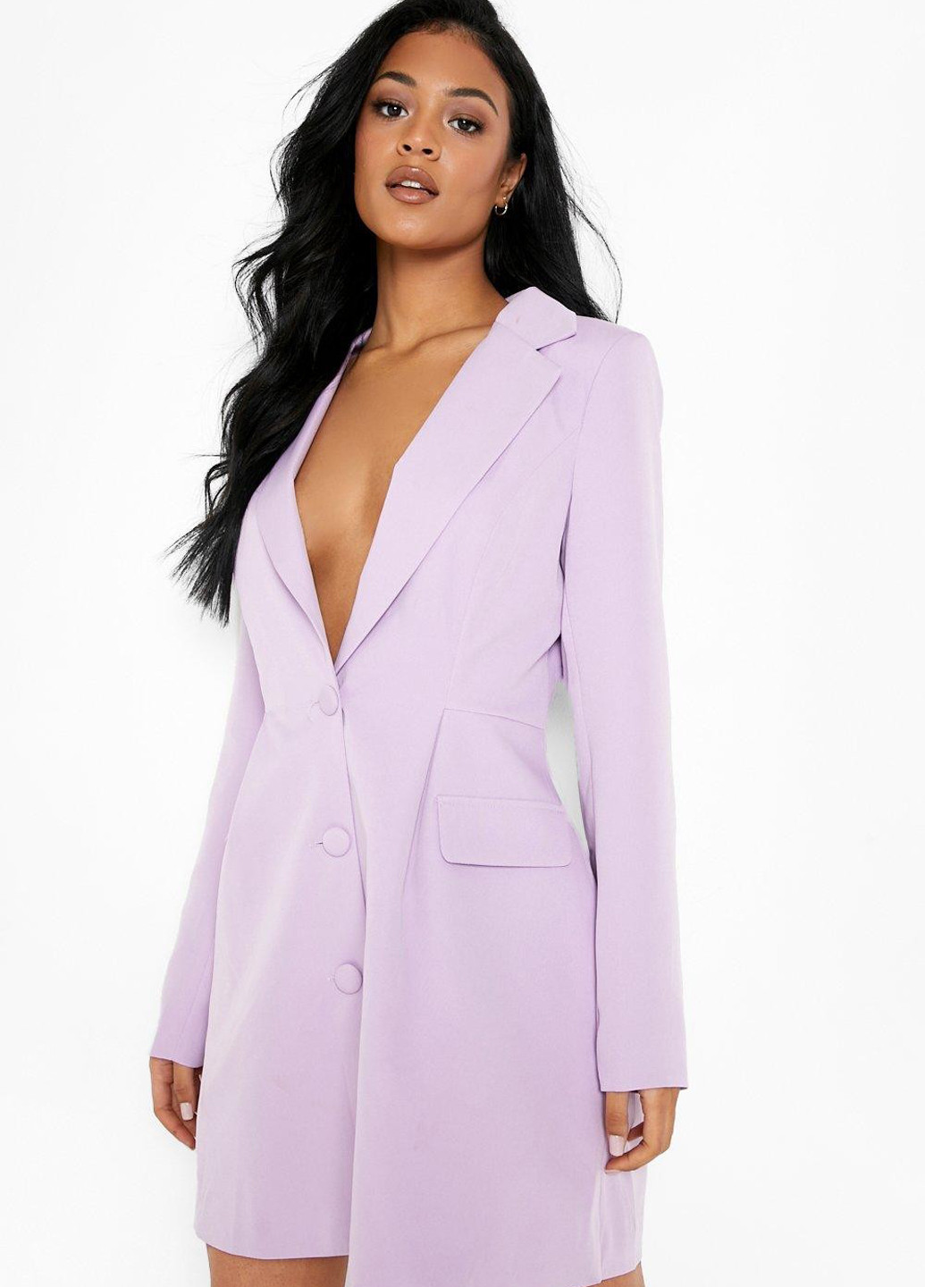Лілова кежуал сукня сукня-жакет Boohoo однотонна