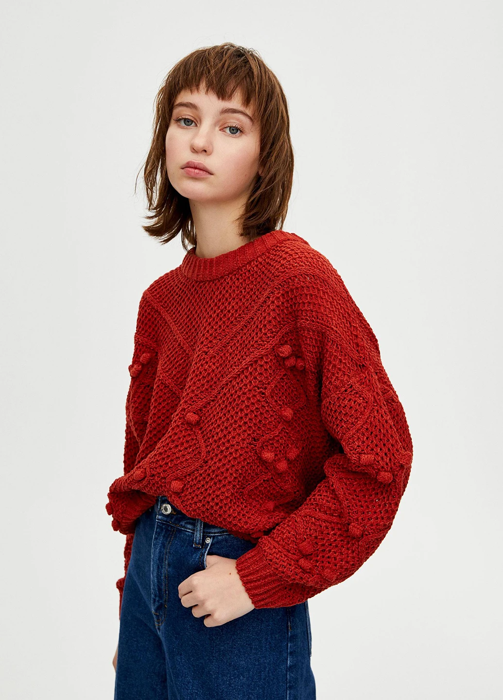 Темно-червоний демісезонний джемпер джемпер Pull & Bear
