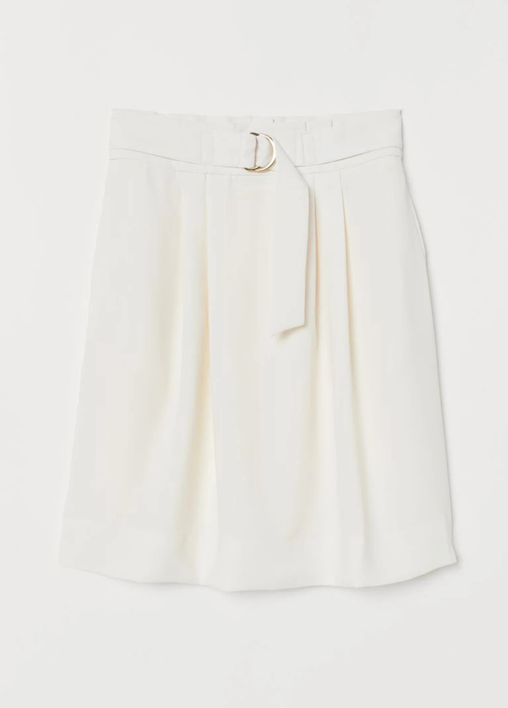 Молочная кэжуал однотонная юбка H&M