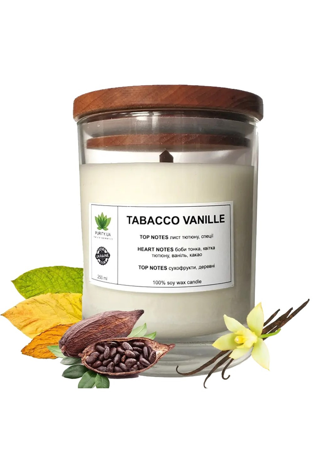 Арома свеча Tabacco Vanille L 150 г Purity (253551352)