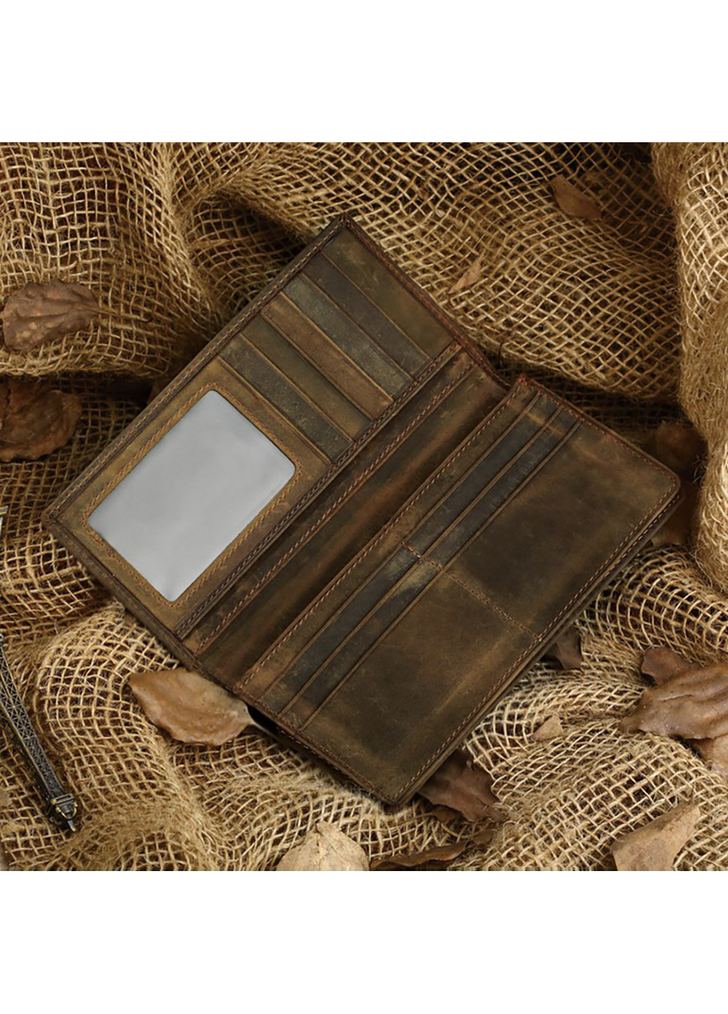 Мужской кожаный кошелек 9х19 см Vintage (252133062)