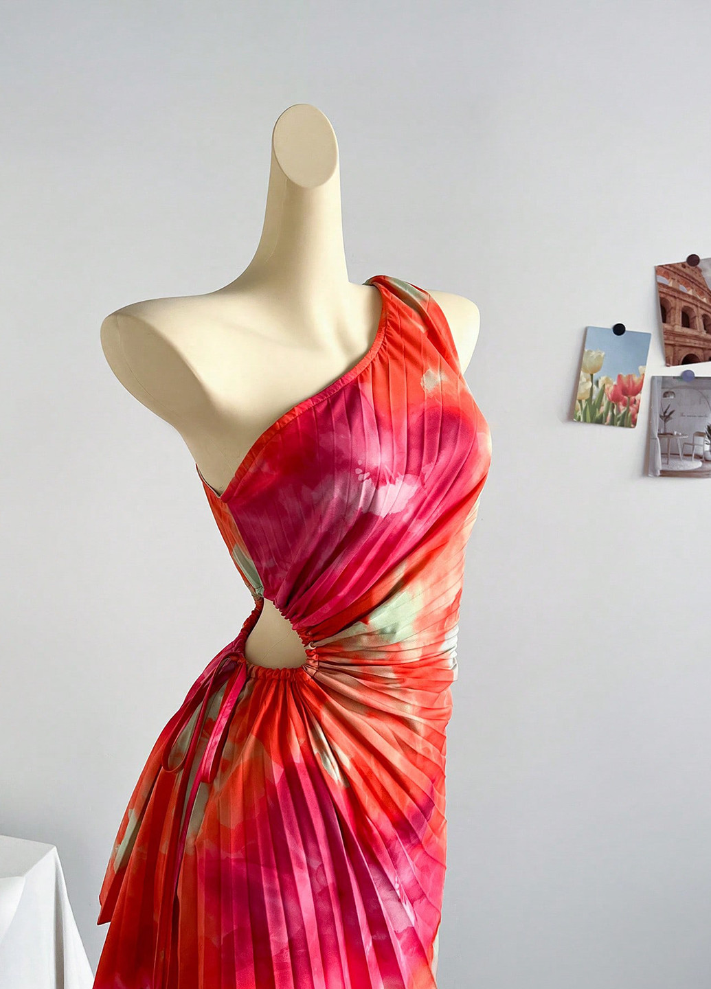 Червона святковий, вечірня сукня а-силует SHEIN тай-дай