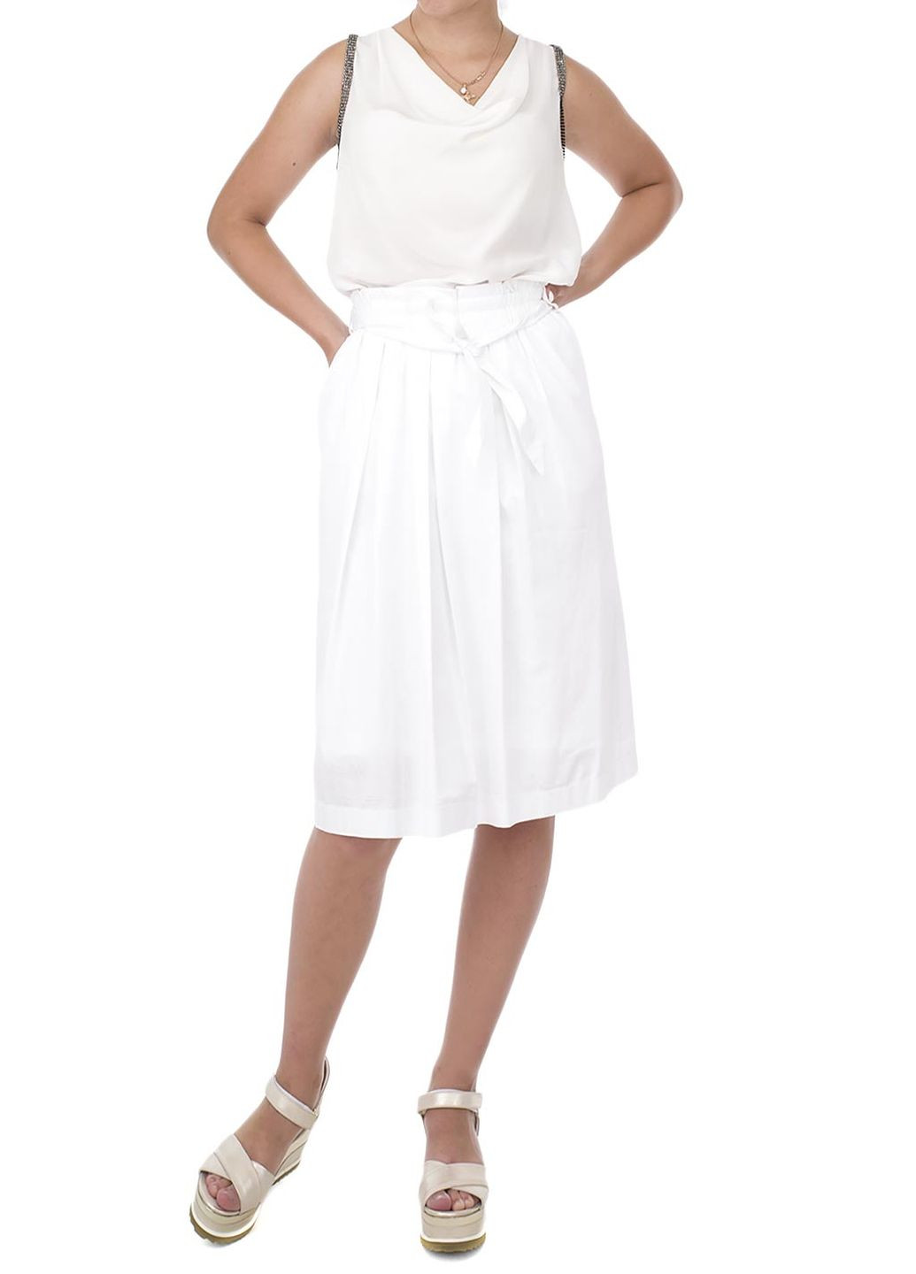 Белая однотонная юбка Marc Aurel