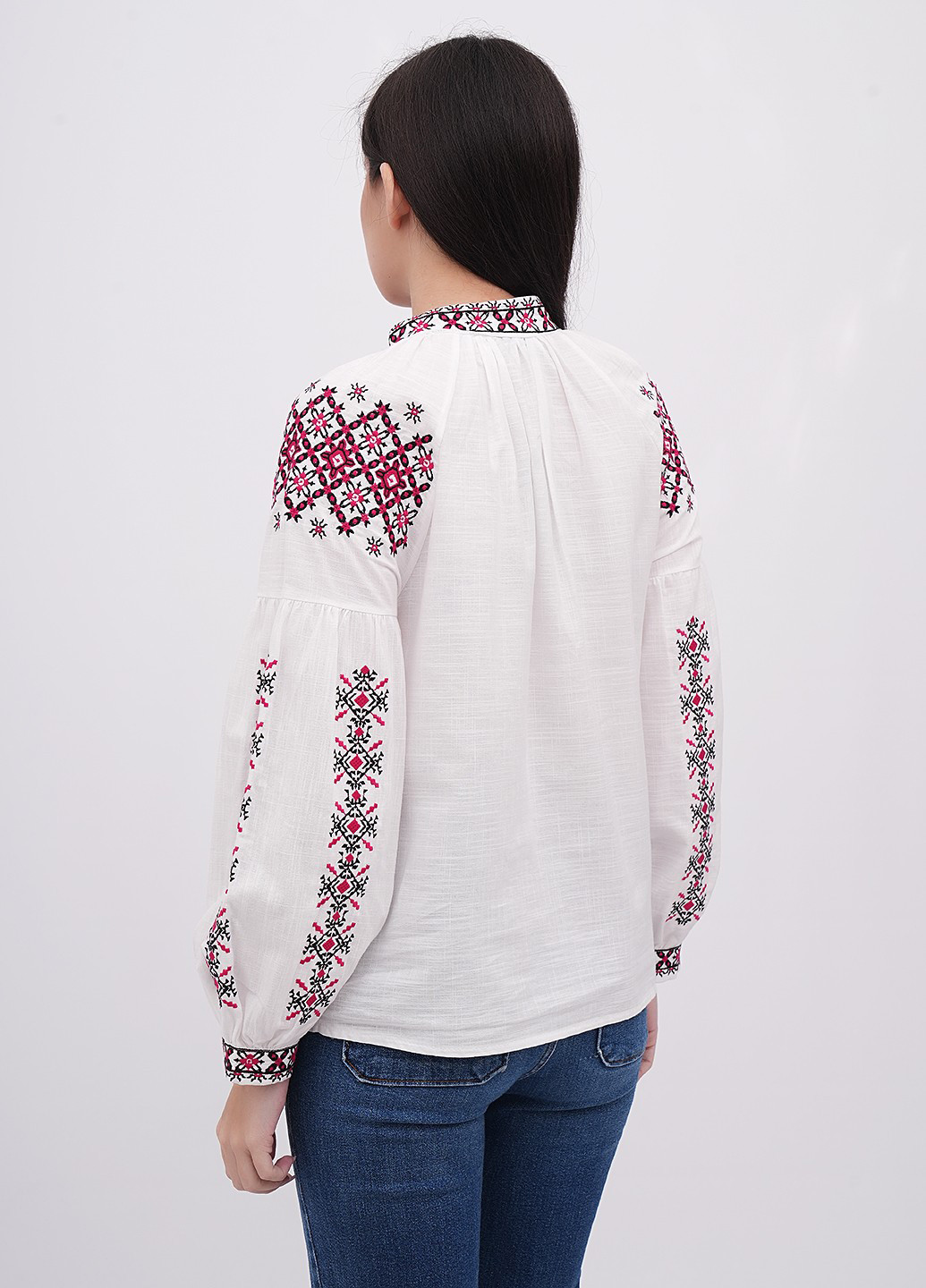 Белая вышиванка EQUILIBRI узор однотонный прямой хлопок (341745033)