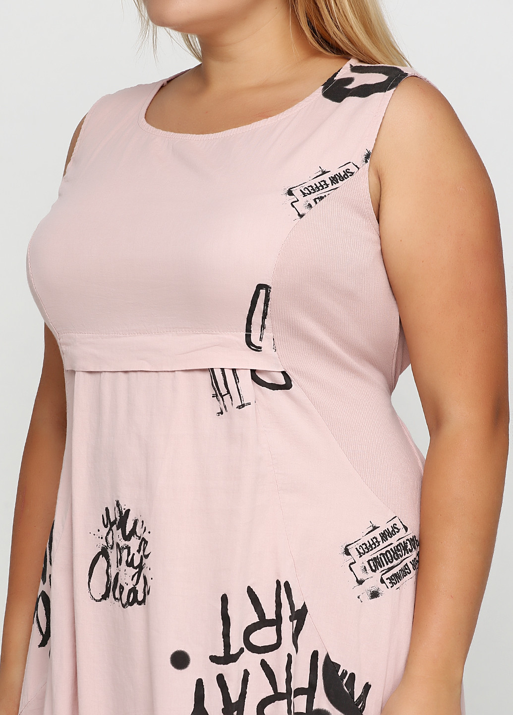 Блідо-рожева кежуал сукня New Colection з написами