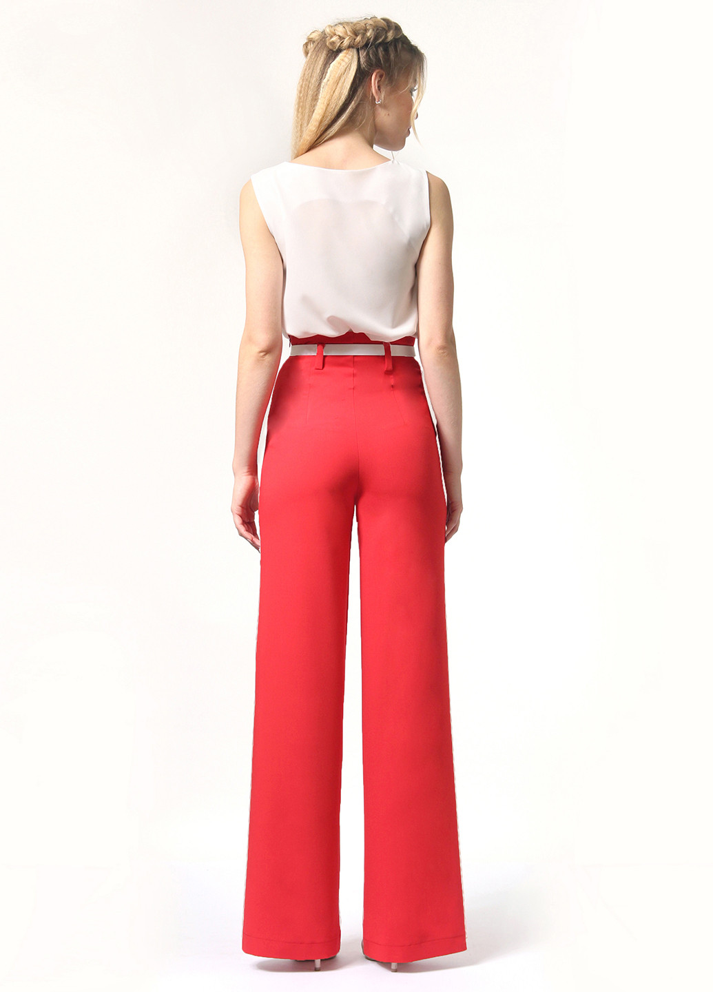 Красные кэжуал демисезонные прямые брюки Lila Kass