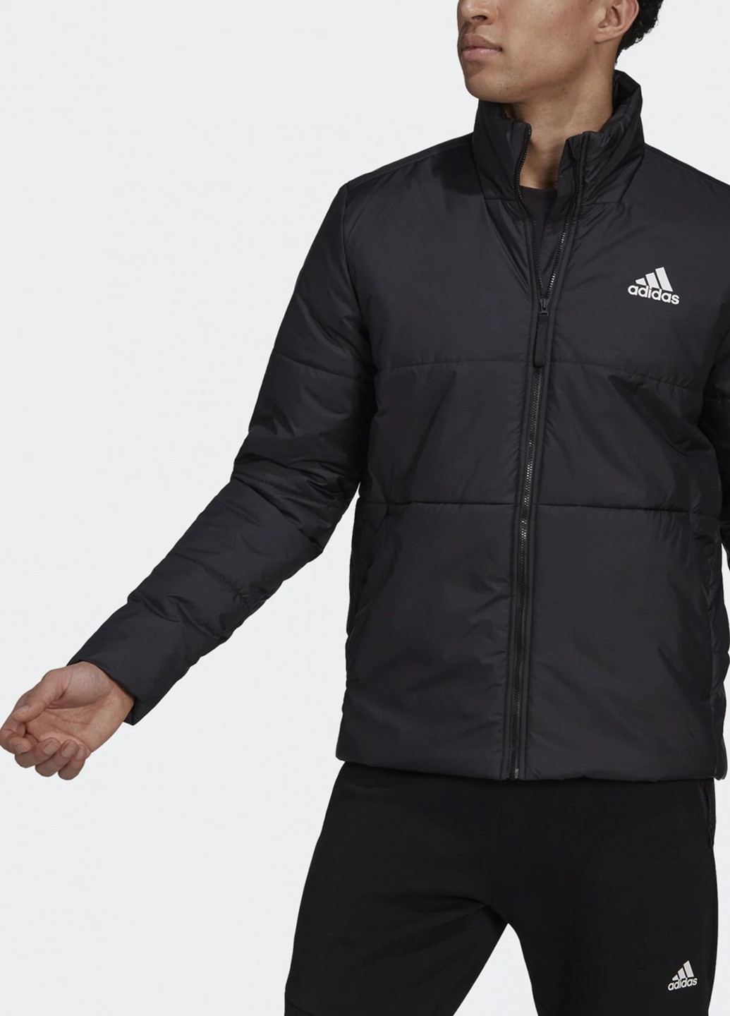 Черная зимняя куртка adidas BSC 3S INS JKT BLACK