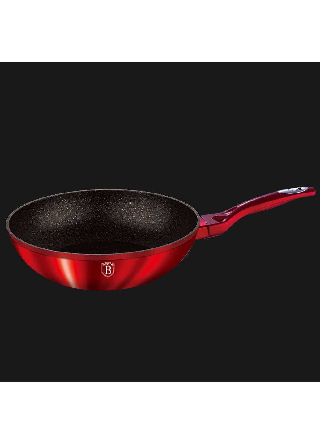 Сковорода-вок Metallic Line Burgundy Edition BH-6166 30 см Berlinger Haus (253628867)