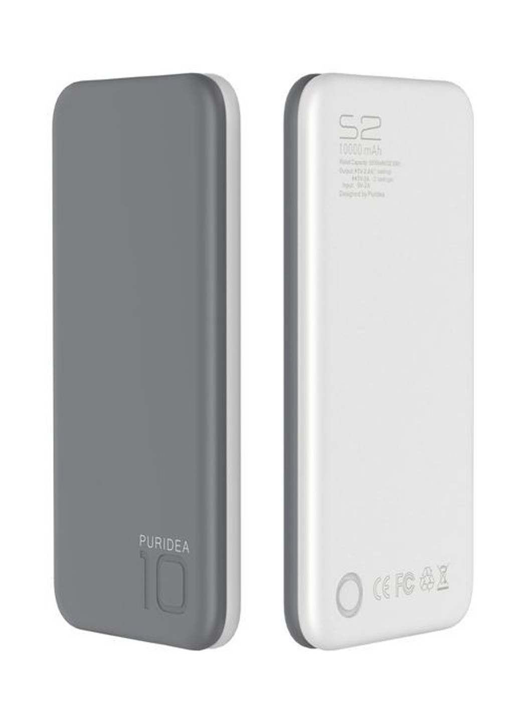 Універсальна батарея Puridea s2 10000mah li-pol rubber grey & white (135165317)