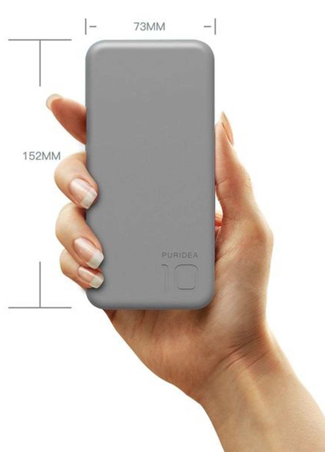 Универсальная батарея (павербанк) Puridea S2 10000mAh Li-Pol Rubber Grey & White