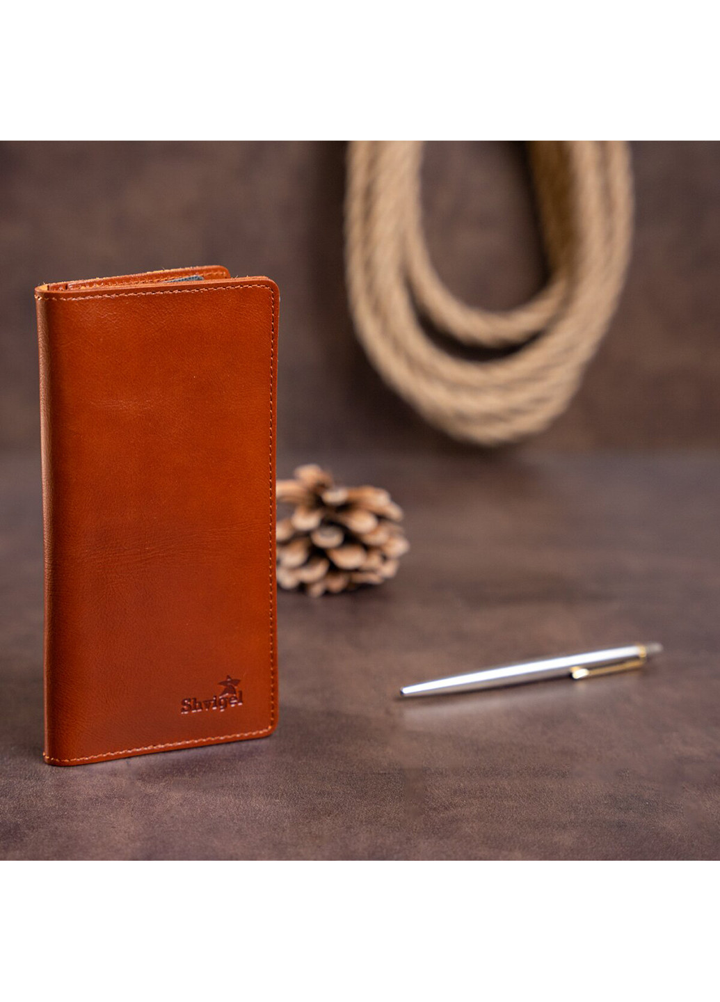 Мужской кожаный кошелек 8,5х17,5 см Shvigel (252129410)