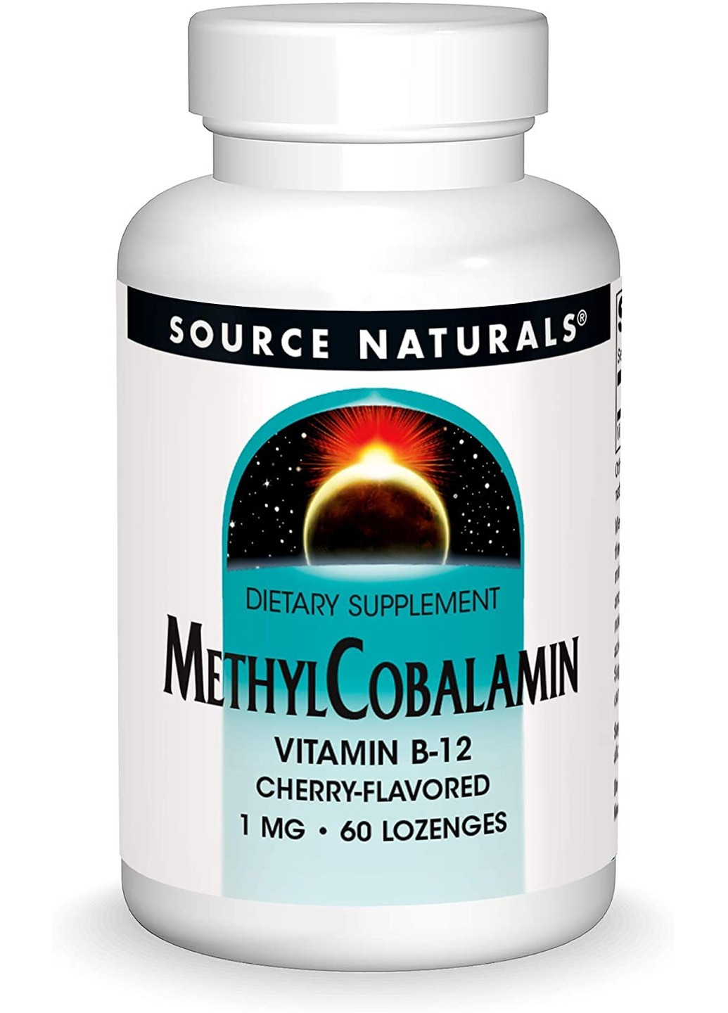 Вітамін B12, 1 мг, Гідроксокобаламін, смак вишні, Hydroxocobalamin,, 60 таблеток Source Naturals (255409214)